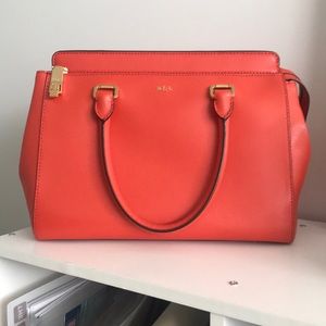 EUC Lauren by Ralph Lauren Whitby orange satchel